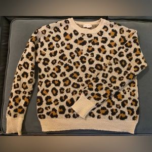 Knox Rose Crew Neck Leopard Sweater XS
